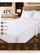 4-Piece Printed Microfiber Bedsheet Set Queen Size with Mini Check Print Fitted Sheet, Flat Sheet &amp; 2 Pillow Covers, Deep Pocket &amp; Hotel Quality Comfort