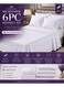 6-Piece Printed Microfiber Bedsheet Set Queen Size with Mini Check Print Fitted Sheet, Flat Sheet &amp; 4 Pillow Covers, Deep Pocket &amp; Hotel Quality Comfort