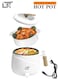 Electric Hot Pot 1.5L Ramen &amp; Noodle Cooker with Lid and Steamer, Non-Stick Mini Hotpot for Dorm &amp; Home
