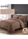 4-Piece Luxury King Size Striped Bedding Set with Duvet Cover, Fitted Bed Sheet &amp; 2 Pillowcases, Hotel-Inspired Comfort