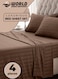 4-Piece Luxury King Size Striped Bedding Set with Duvet Cover, Fitted Bed Sheet &amp; 2 Pillowcases, Hotel-Inspired Comfort