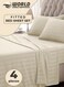 4-Piece Luxury King Size Striped Bedding Set with Duvet Cover, Fitted Bed Sheet &amp; 2 Pillowcases, Hotel-Inspired Comfort