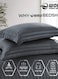 4-Piece Luxury King Size Striped Bedding Set with Duvet Cover, Fitted Bed Sheet &amp; 2 Pillowcases, Hotel-Inspired Comfort