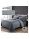 4-Piece Luxury King Size Striped Bedding Set with Duvet Cover, Fitted Bed Sheet &amp; 2 Pillowcases, Hotel-Inspired Comfort