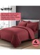 4-Piece Luxury King Size Striped Bedding Set with Duvet Cover, Fitted Bed Sheet &amp; 2 Pillowcases, Hotel-Inspired Comfort