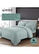 4-Piece Luxury King Size Striped Bedding Set with Duvet Cover, Fitted Bed Sheet &amp; 2 Pillowcases, Hotel-Inspired Comfort