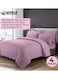 4-Piece Luxury King Size Striped Bedding Set with Duvet Cover, Fitted Bed Sheet &amp; 2 Pillowcases, Hotel-Inspired Comfort
