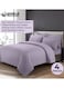 4-Piece Luxury King Size Striped Bedding Set with Duvet Cover, Fitted Bed Sheet &amp; 2 Pillowcases, Hotel-Inspired Comfort