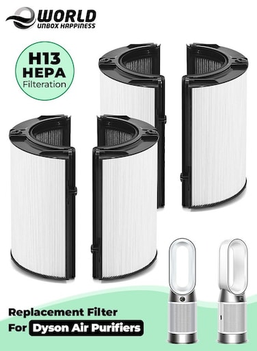 Replacement Filter for Dyson Air Purifier &ndash; H13 Grade HEPA &amp; Carbon Filter with Cleaning Brush (Compatible with HP04, TP04, DP04, PH04, HP09, TP09, HP07, TP07, HP06, TP06) Pack of 2