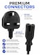 3M UK Figure 8 Power Cable &ndash; IEC C7 Replacement Power Cord with 13A Fused BS1363 3-Pin Plug, 2.5A 250V, Black
