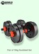 Adjustable 10kg Dumbbells &amp; Barbell Set &ndash; Home Gym Weightlifting Kit with Non-Slip Bars, Connector &amp; Weight Plates