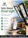 Solar LED Street Light with PIR Motion Sensor &ndash; Remote Control, 3 Lighting Modes, IP65 Waterproof Outdoor Security Light