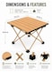 Portable Camping Table with Foldable Aluminum Top &amp; Base &ndash; Lightweight Compact Outdoor Table with Reinforced X-Frame (22 &times; 16 &times; 16 cm)