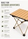Portable Camping Table with Foldable Aluminum Top &amp; Base &ndash; Lightweight Compact Outdoor Table with Reinforced X-Frame (22 &times; 16 &times; 16 cm)
