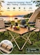 Portable Camping Table with Foldable Aluminum Top &amp; Base &ndash; Lightweight Compact Outdoor Table with Reinforced X-Frame (22 &times; 16 &times; 16 cm)