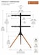 Adjustable Tripod TV Floor Stand for 30&ndash;70 Inch TVs &ndash; Height Adjustable Swivel Mount with Cable Management, Anti-Slip Base &amp; 88 lbs Capacity
