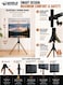 Adjustable Tripod TV Floor Stand for 30&ndash;70 Inch TVs &ndash; Height Adjustable Swivel Mount with Cable Management, Anti-Slip Base &amp; 88 lbs Capacity