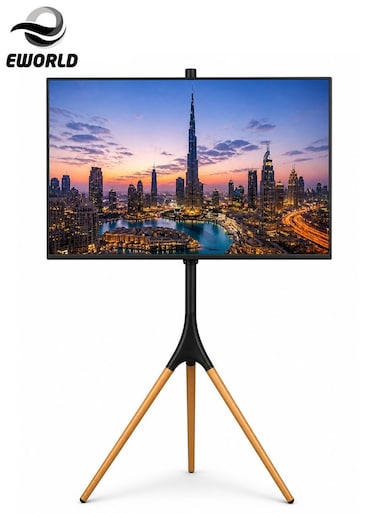 Adjustable Tripod TV Floor Stand for 30&ndash;70 Inch TVs &ndash; Height Adjustable Swivel Mount with Cable Management, Anti-Slip Base &amp; 88 lbs Capacity