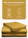 3 Piece Super King Gold Striped Bed Sheet Set &ndash; Ultra-Soft Microfiber Sheet with 2 Pillowcases, Luxury Bedding for Home &amp; Hotel