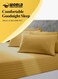 3 Piece Super King Gold Striped Bed Sheet Set &ndash; Ultra-Soft Microfiber Sheet with 2 Pillowcases, Luxury Bedding for Home &amp; Hotel