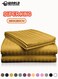 3 Piece Super King Gold Striped Bed Sheet Set &ndash; Ultra-Soft Microfiber Sheet with 2 Pillowcases, Luxury Bedding for Home &amp; Hotel