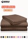 3 Piece Super King Brown Striped Bed Sheet Set &ndash; Ultra-Soft Microfiber Sheet with 2 Pillowcases, Luxury Bedding for Home &amp; Hotel