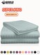 3 Piece Super King Pastel Green Striped Bed Sheet Set &ndash; Ultra-Soft Microfiber Sheet with 2 Pillowcases, Luxury Bedding for Home &amp; Hotel
