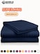 3 Piece Super King Navy Blue Striped Bed Sheet Set &ndash; Ultra-Soft Microfiber Sheet with 2 Pillowcases, Luxury Bedding for Home &amp; Hotel