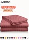 3 Piece Super King Maroon Striped Bed Sheet Set &ndash; Ultra-Soft Microfiber Sheet with 2 Pillowcases, Luxury Bedding for Home &amp; Hotel