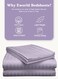 3 Piece Super King Lilac Striped Bed Sheet Set &ndash; Ultra-Soft Microfiber Sheet with 2 Pillowcases, Luxury Bedding for Home &amp; Hotel