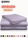 3 Piece Super King Lilac Striped Bed Sheet Set &ndash; Ultra-Soft Microfiber Sheet with 2 Pillowcases, Luxury Bedding for Home &amp; Hotel