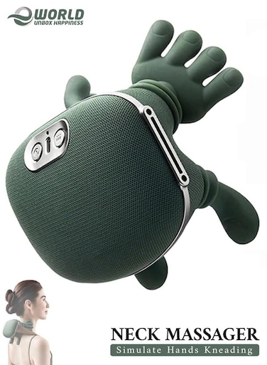 Smart Neck &amp; Shoulder Massager &ndash; Wireless 4D Deep Tissue Kneading with Heat &amp; 3-Speed Adjustment for Pain Relief