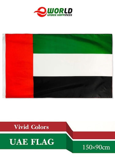 UAE Flag for Celebration &ndash; Large 150 x 90 cm Flag for National Day, Home, Office &amp; Event Decorations   Indoor &amp; Outdoor Use