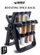 360&deg; Rotating Spice Rack with 18 Clear Jars   Space-Saving Countertop Organizer for Herbs &amp; Seasonings