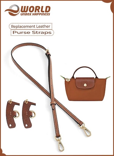 Stylish Leather Purse Strap Replacement &ndash; Adjustable Crossbody or Shoulder Strap, (Brown)