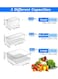 10-Pack Fridge Organizer Bins with Lids, Stackable BPA-Free Refrigerator Storage Containers with Drain Tray for Fruits, Vegetables, Drinks &amp; Pantry