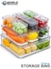 10-Pack Fridge Organizer Bins with Lids, Stackable BPA-Free Refrigerator Storage Containers with Drain Tray for Fruits, Vegetables, Drinks &amp; Pantry