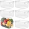 6Pcs Clear Plastic Storage Bins with Handles &ndash; BPA-Free Stackable Pantry &amp; Fridge Organizers for Kitchen, Cabinet, Bathroom &amp; More
