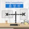 Dual Monitor Desk Mount with Telescoping Arms &ndash; Fits 2 Screens 13&ndash;27 Inch, Heavy-Duty Clamp Base, VESA Compatible