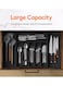 Expandable Silverware Drawer Organizer, Large Utensil Tray, BPA-Free Flatware &amp; Cutlery Holder, Sleek Black