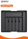 Expandable Silverware Drawer Organizer, Large Utensil Tray, BPA-Free Flatware &amp; Cutlery Holder, Sleek Black