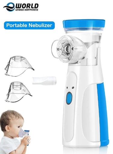 Portable Handheld Nebulizer Machine, Mini Ultrasonic Vaporizer with Adjustable Mist, Quiet &amp; Efficient for Adults &amp; Kids