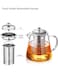 Glass Teapot Set with 4 Cups, 950ml Borosilicate Pot with Stainless Steel Infuser, Heat-Resistant, Stovetop &amp; Microwave Safe