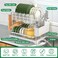 2-Tier Dish Drying Rack, White Stainless Steel Dish Drainer with Drip Tray, Cup, Utensil &amp; Cutting Board Holder, Rustproof Sink Rack for Kitchen Countertop