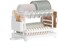 2-Tier Dish Drying Rack, White Stainless Steel Dish Drainer with Drip Tray, Cup, Utensil &amp; Cutting Board Holder, Rustproof Sink Rack for Kitchen Countertop