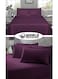 3-Piece Luxury Purple Striped Bed Sheet Set, Ultra-Soft Cotton Flat Sheet with 2 Pillowcases for Hotel &amp; Home &ndash; Single Size (160&times;220cm)