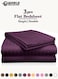 3-Piece Luxury Purple Striped Bed Sheet Set, Ultra-Soft Cotton Flat Sheet with 2 Pillowcases for Hotel &amp; Home &ndash; Double Size (220&times;240cm)