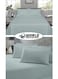 3-Piece Luxury Pastel Green Striped Bed Sheet Set, Ultra-Soft Cotton Flat Sheet with 2 Pillowcases for Hotel &amp; Home &ndash; Double Size (220&times;240cm)