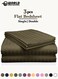 3-Piece Luxury Olive Green Striped Bed Sheet Set, Ultra-Soft Cotton Flat Sheet with 2 Pillowcases for Hotel &amp; Home &ndash; Double Size (220&times;240cm)