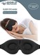 3D Contoured Sleep Mask for Women &amp; Men, Luxury Light-Blocking Eye Mask with Adjustable Strap &amp; Carry Pouch, Ideal for Travel &amp; Naps